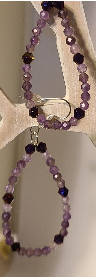 Amethyst large Teardrop Earrings